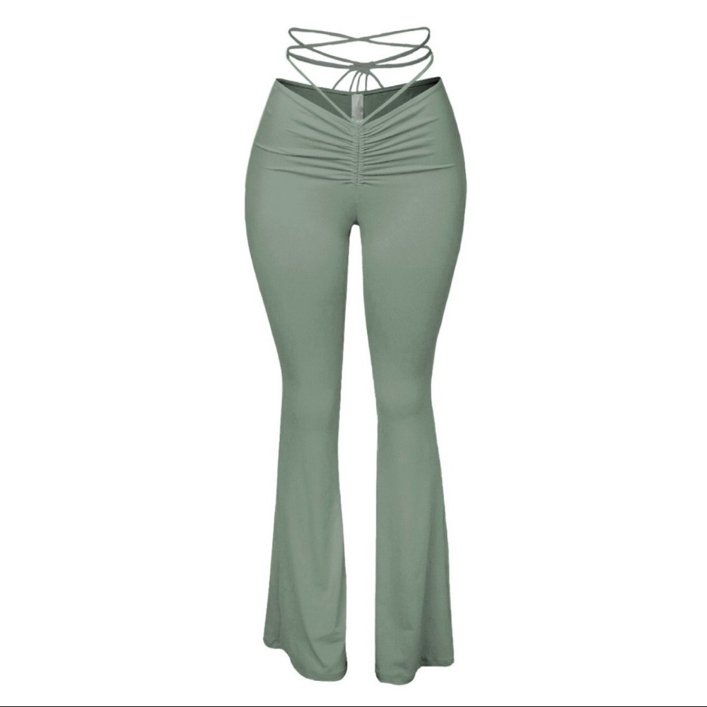Scrunch Bell Pants - Sage